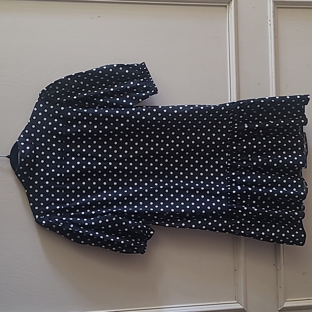 Kate Spade Harmony Dot Lake Dress Black White Sz L - Picture 3 of 6